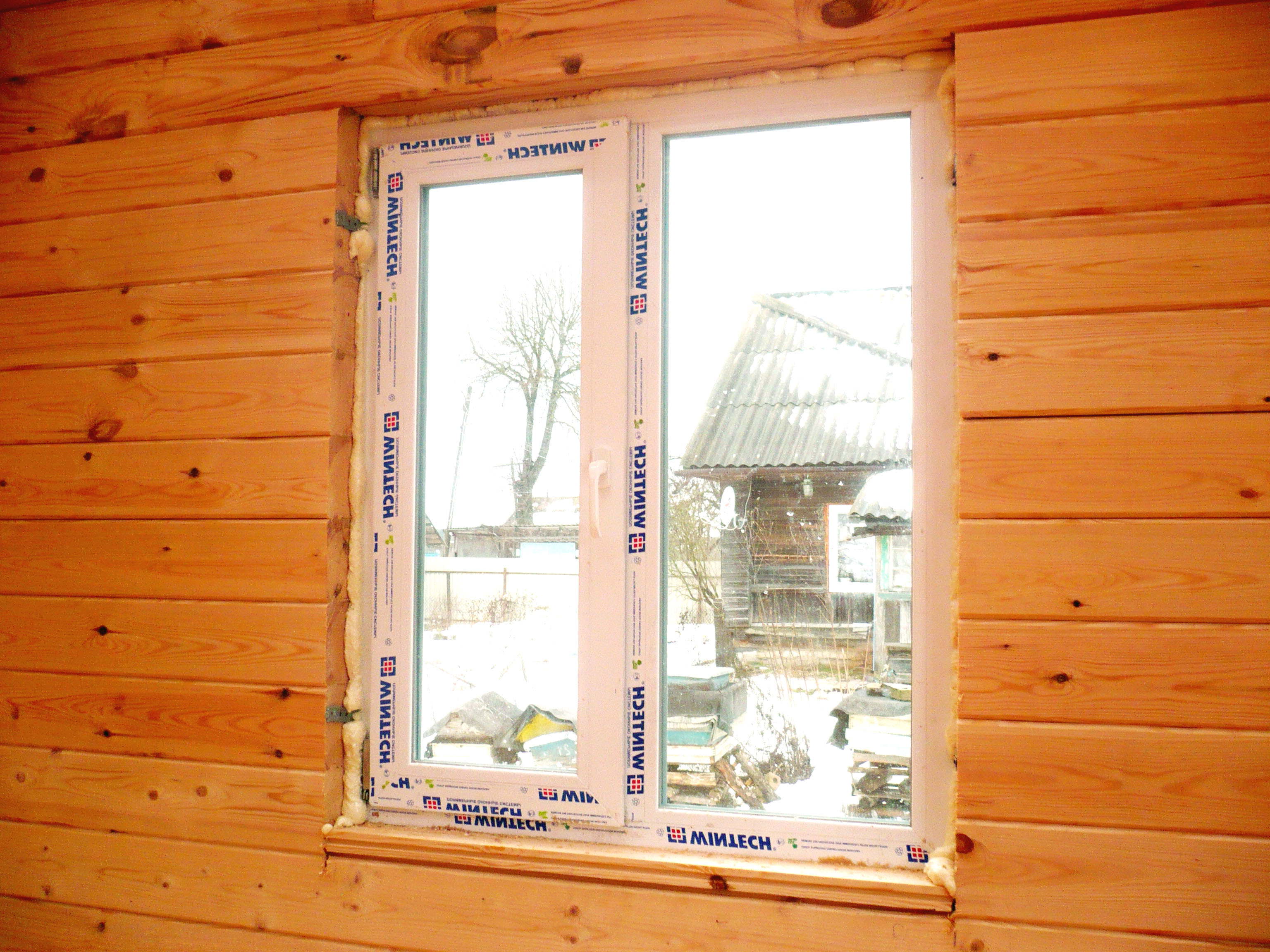 Инструкция установки окна в деревянном.