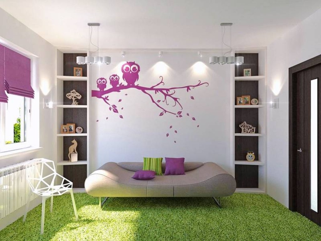 cool-painting-ideas-for-teenage-girls-room-decorated-with-modern-room-style-using-white-wall-color-combined-with-pink-wall-decals-and-green-carpet-design-ideas-inspiration-1024x768